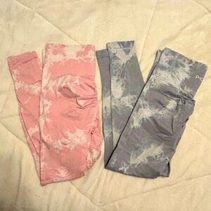 2 Pcheebum Leggings: Lightning Marble Scrunch Butt